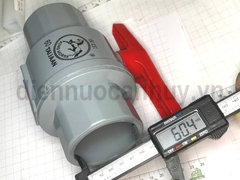Van Bi Nhựa PVC Taijaan King Horse Phi 60mm (2 Inch). Van khóa nước tay gạt đỏ chuẩn ISO 9001, nhựa dày chịu lực cho hệ thống tưới và cấp thoát nước