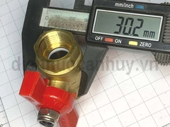Van bi đồng tay lơ đỏ MBV PN10 ống DN15 ren trong 1/2inch (20mm)