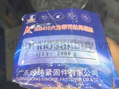 Vít bắn tôn Inox 410 Kingwe 5.5x25mm (2.5 cm) - Đầu lục giác M8 liền long đen chống rột