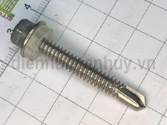 Vít bắn tôn Inox 410 Kingwe 5.5x38mm (4 phân) - Đầu lục giác liền long đen (Siêu cứng, chống rỉ)