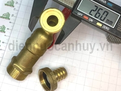 Vòi khóa nước đồng CP ren 3/4 inch (25mm) đầu nhỏ 3/4 inch (25mm)