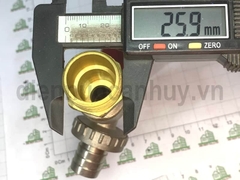 Vòi khóa nước đồng mạ Sanwa ren 3/4 inch (25mm) đầu 1 inch (32mm)