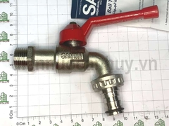Vòi khóa nước Sanwa ren 1/2 inch (20mm) đầu dài nối nhanh 3/4 inch (25mm)