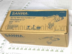 Vòi khóa nước Sanwa ren 1/2 inch (20mm) đầu dài nối nhanh 3/4 inch (25mm)