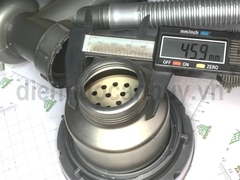 Xi phông chậu rửa bát 2 hố 1 chống tràn lỗ chậu 90 ống nhỏ 2 đầu ren 34mm inox