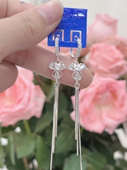 Hoa Tai Khuyên Tai Nữ Bạc 925 Dáng dài BẠC HIỂU MINH HTTH013
