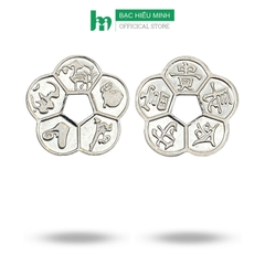 Đồng Bạc Đánh Cảm Cạo Gió Hoa Mai Đường Kính 2.4cm Bạc Ta Nguyên Chất S99 BẠC HIỂU MINH XDG23