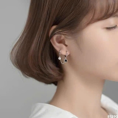 Khuyên bấm cá tính đeo 2 lỗ xi kim BẠC HIỂU MINH HT