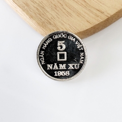 Đồng Bạc Đánh Cảm Cạo Gió Đồng 5 Xu Đường Kính 2.3cm Bạc Ta Nguyên Chất S99 BẠC HIỂU MINH XDG9