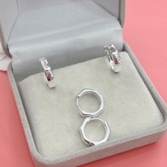 Hoa tai nữ kiểu khuyên tròn đơn giản BẠC HIỂU MINH HT