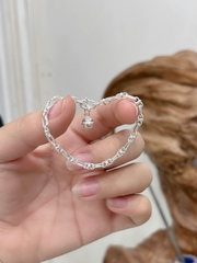 Lắc tay nữ bạc ta kiểu bi nhẹ nhàng đơn giản nữ tính BẠC HIỂU MINH LTUTH55HB