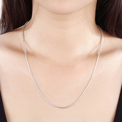 Dây Chuyền , Vòng Cổ Nam Nữ Bạc Ta S99 Sợi Dây Mì Trơn Loại Dày Dài 55cm BẠC HIỂU MINH DCN069D