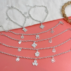 Lắc tay chân trẻ em bạc ta nguyên chất S99 charm BẠC HIỂU MINH LTECN58