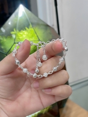Lắc tay nữ bạc ta kiểu bi nhẹ nhàng đơn giản nữ tính BẠC HIỂU MINH LTUTH55HB