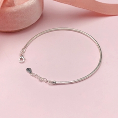 Vòng Tay, Lắc Tay Nữ Bạc S99 Dây Mì Trơn Chính Hãng  BẠC HIỂU MINH LTU549