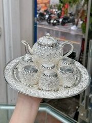 Hàng thủ công mỹ nghệ bộ ấm ché khay trà BẠC HIỂU MINH HTC