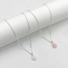 Dây Chuyền Nữ Bạc Charm Đá Màu Cỏ Bốn Lá Bạc Hiểu Minh DMD569