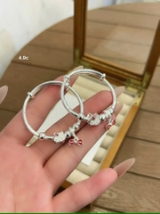 Kiềng tay chân trẻ em bạc ta nguyên chất S99 BẠC HIỂU MINH LTEQH002S