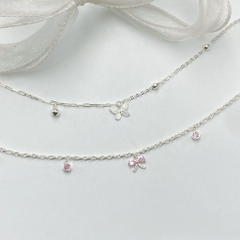 Lắc Chân Nữ Bạc Ta Mix Charm Bạc Hiểu Minh LC250