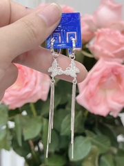 Hoa Tai Khuyên Tai Nữ Bạc 925 Dáng dài BẠC HIỂU MINH HTTH018