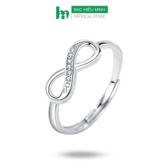 Nhẫn Nữ Bạc kiểu dáng vô cực infinity BẠC HIỂU MINH NU092