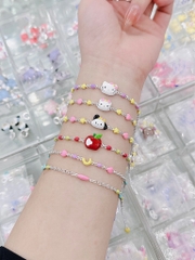 Lắc Tay Bạc Cho Bé Mix Charm Hoạt Hình Chính Hãng Bạc Hiểu Minh LTE571