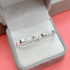 Nhẫn đôi bạc size nhẫn theo yêu cầu bảo hành vĩnh viễn BẠC HIỂU MINH NC