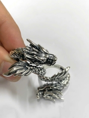 Nhẫn nam bạc thái hình rồng cuộn BẠC HIỂU MINH NATCT