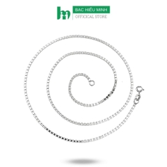 Dây Chuyền Vòng Cổ Nam Bạc Ta Nguyên Chất S99 Dây Hộp Vuông Dài 50cm Chính Hãng Bạc Hiểu Minh DBN076