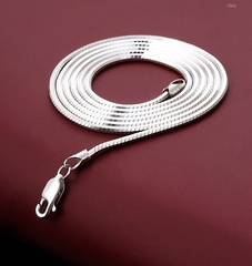 Dây Chuyền Nam Bạc Ta Nguyên Chất S99 Dây Mì Bản Nhỏ Dài 55cm BẠC HIỂU MINH DBN069