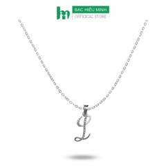 Dây Chuyền Vòng Cổ Nữ Bạc 925 Chữ L Đính Đá BẠC HIỂU MINH CC180.L