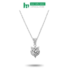 Dây Chuyền Nữ Bạc 925 Dây Xoắn Kép Hồ Ly Đá CZ Chống Xước Sang Trọng Sáng Đẹp BẠC HIỂU MINH DMD455