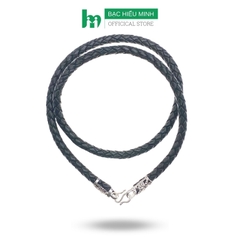 Dây Chuyền Vòng Cổ Nam Dây Da Thật 100% Bọc Bạc Ta S99 BẠC HIỂU MINH DDN026