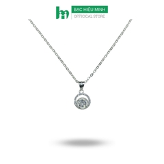 Dây Chuyền Bạc Nữ Mặt Đá Tròn Đính Đá BẠC HIỂU MINH DMD547