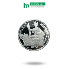 Đồng Bạc Đánh Cảm Cạo Gió Đông Dương Hình Bà Đầm 50 Cent Bạc Ta Nguyên Chất S999 BẠC HIỂU MINH DDD001L XDG