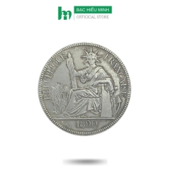 Đồng Bạc Đánh Cảm Cạ/.0o Gió Hoa Xòe Đông Dương Hình Bà Đầm Cũ Bạc Ta BẠC HIỂU MINH DDD001C XDG0.