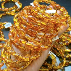 Lắc Tay Hổ Phách Cho Người Lớn Nhựa Thông Tự Nhiên Màu Đậm An Toàn Bạc Hiểu Minh LTU660