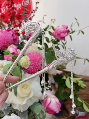 Hàng thủ công mỹ nghệ trâm cài tóc bằng bạc nguyên chất s99 hàng đặt BẠC HIỂU MINH HTC