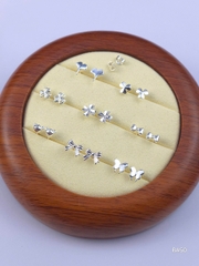 Hoa Tai , Bông Tai Bạc S99 Kiểu Trơn Nhẹ Nhàng BẠC HIỂU MINH HT192