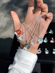 Mặt Dây Chuyền Bạc Liên Hoa Mix Đá Nguyệt Quang Bạc Hiểu Minh DMD570