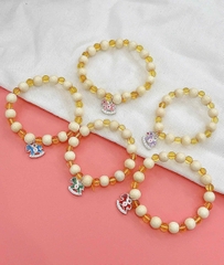 Lắc Tay Chân Hổ Phách Mix Hạt Dâu Tằm Charm Con Ngựa Khánh Bình An BẠC HIỂU MINH LTE138