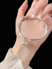 Lắc Tay Hoa Linh Lan Nhỏ Bạc Nguyên Chất S999 BẠC HIỂU MINH LTU671