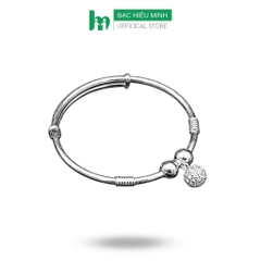 Vòng , Lắc Tay Chân Cho Bé Bạc Ta Dạng Kiềng Quả Cầu May Mắn Chính Hãng BẠC HIỂU MINH LTE129