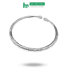 Kiềng Tay Vòng Tay, Lắc Tay Nữ Bạc Ta Nguyên Chất S99 Kiềng Chạm Trang Nhã Chính Hãng BẠC HIỂU MINH LTU542