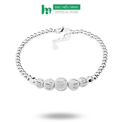 Vòng Tay, Lắc Tay Nữ Bạc 925 Họa Tiết Bi Phay Cát 3D BẠC HIỂU MINH LTU213