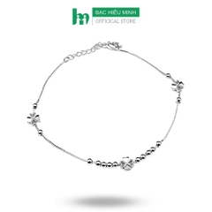 Lắc Chân Nữ Bạc Hiểu Minh LC202 - Cỏ 4 Lá May Mắn - Bảo Hành Vĩnh Viễn ( Hàng Chính Hãng )