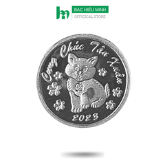 Đồng Bạc Đánh Cảm Cạo Gió Chữ Cung Chúc Tân Xuân 2023 Quý Mão Con Mèo Loại Lớn Bạc Ta Nguyên Chất S99 BẠC HIỂU MINH XDG15L