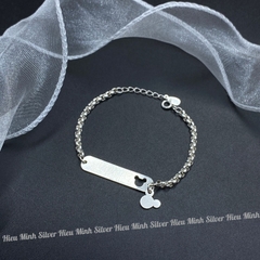 Lắc tay Cho Bé Bạc Ta Nguyên Chất S99 Chuột Mickey BẠC HIỂU MINH LTE567