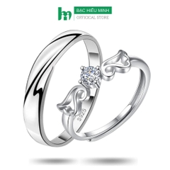 Nhẫn Đôi Bạc Nhẫn Cặp Bạc - Ngọn Sóng Tình Yêu Chính Hãng Bạc Hiểu Minh NC629