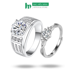 Nhẫn Đôi Bạc Nhẫn Cặp Bạc Chở Che thương hiệu BẠC HIỂU MINH NC397S
